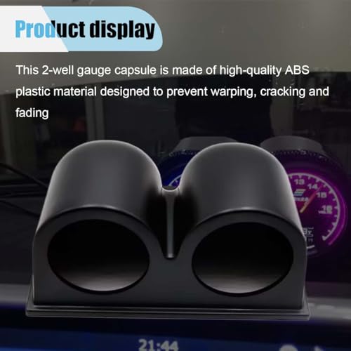 BDZMC Universal 2" 52mm Single Hole Gauge Dashboard Pod (Two Hole) - size: Two Hole
