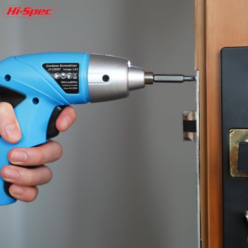 Hi-Spec 3.6V USB Electric Screwdriver for Home Repairs and Assembly, Blue - color: Blue