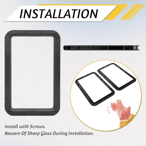 KUAFU Plastic (ABS) Entry Door Window Frame RV Trailer Camper Universal
