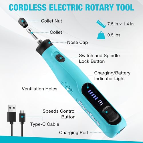 DURATECH 3.6V Cordless Rotary Tool Kit with 135PC Accessories
