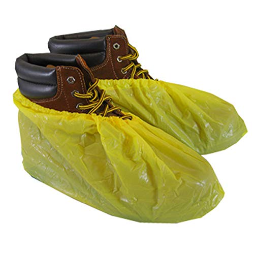 ShuBee Waterproof Shoe & Boot Covers Slip-Resistant Disposable for Plumbing Construction Floor Protection - 40 Pair - color: Yellow