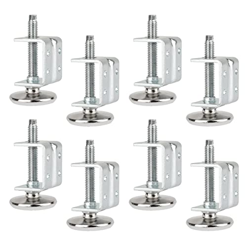 POWERTEC U-Bracket Leg Levelers 8PK, Heavy Duty Adjustable Furniture Feet for Work Bench/Desk/Cabinet, w/Non-Marring Pads (71151-P2) - size: U Bracket Leveler, Set of 8