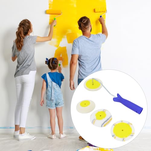 QWORK Corner Edger Paint Roller Kit - 3 Piece Set for Drywall Mud and Paint Application, Compatible with Various Paints and Stains, Extended Reach Handle Compatibility