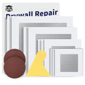 Breliter Drywall Repair Patch Kit, 13 Pcs Self-Adhesive Aluminum Wall Hole Repair Patches for Wall, Ceiling, Sheetrock, Plaster, 2/4/6/8 Inch Drywall Patch Kit with Scraper & Sandpaper - color: 13PCS