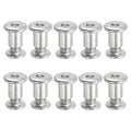 PATIKIL Hex Chicago Screws, 10 Set Binding Screw Posts M8 x 12 mm Connecting Hex Drive Socket Cap Bolt Nuts for Scrapbook Leather Belt Album Photo Furniture Repair, Silver - size: M8 x 12