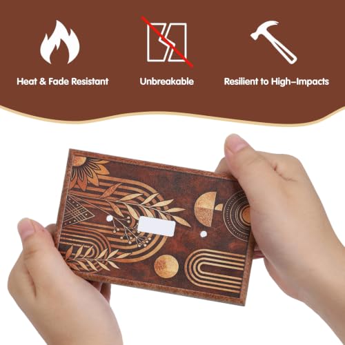 Wooden Boho Switch Cover, 4 Pack Outlet Plates - color: Boho Wooden