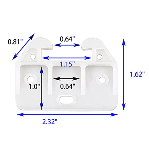 FDXGYH 20 Pcs Plastic Drawer Guides Drawer Track Guides Drawer Rail for Dressers Hutches and Drawer Systems [White] - size: 58×41×29mm-20pcs
