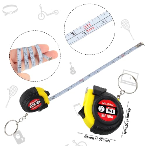 Jutom 40 Pcs Mini Tape Measure Screwdriver Keychain Set Bulk