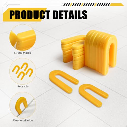 200 Horseshoe Tile Spacers, 3/16-Inch U-Shaped Plastic Spacers for Tile Leveling System Floor Wall Installation - size: 3/16"-200 Pcs