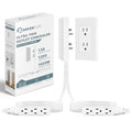 SakerPlus Flat Wall Outlet Extender, Split Extension Cord, 6AC Outlets - style: dual 8ft (AC ports)