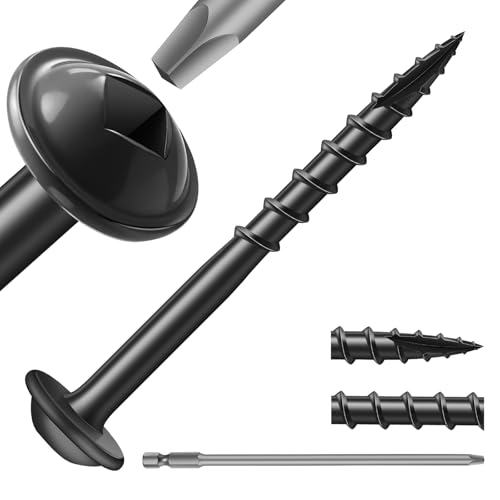 Pocket Hole Screws #8 x 1-1/2" (316Pcs) 2lb. Carbon Steel, Black, Washer Head, Coarse Thread, Square Drive,150MM Drive Bit Included - color: Black, size: #8 x 1-1/2"
