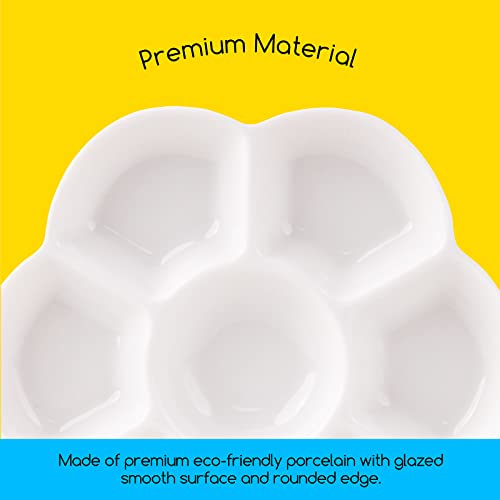 MEEDEN Ceramic Watercolor Paint Palette: 7-Well Color Mixing Tray 4.7"x0.6"