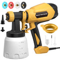 Paint Sprayer, Electric Spray Paint Gun, 3 Modes & 4 Brass Nozzles - color: Yellow