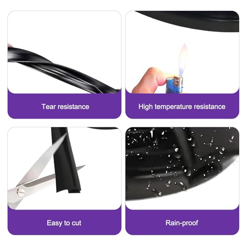WZP 1.7M/5.6Ft Windshield Cowl Seal Strip, Rubber Auto Weather Sealing Protection, H-Shape Self Adhesive Cuttable Sunroof Window Seal Strip, Universal for Car Truck SUV (Black)