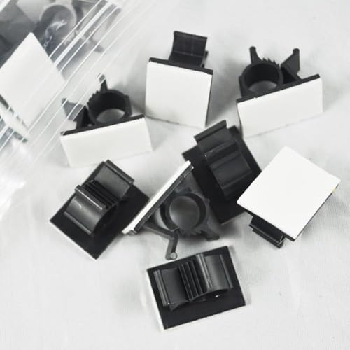 Viaky 30 Pcs Black Clips Self Adhesive Backed Nylon Wire Adjustable Cable Clips Adhesive Cable Management Drop Wire Holder - color: 30black, size: for 0-0.4''(10mm) cable