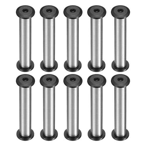 HARFINGTON 10pcs Knife Handle Screws 6 x 35mm M4 Torx Sink Head Stainless Steel Pocket Knife Pivot Pin Folding Knives Bolts Fasteners for Blade Fixing, Black/Silver - size: 6 x 35mm