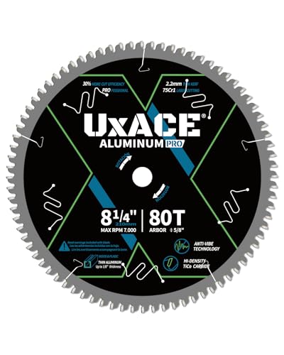 8-1/4-Inch 80-Tooth Circular Saw Blade, 5/8-Inch Arbor, Aluminum, Non-Ferrous Metal Cutting Blade, Carbide Tip, Thin Kerf, for Thin Aluminum, Plastic, Composite - size: 8-1/4", 5/8" Arbor, 80T