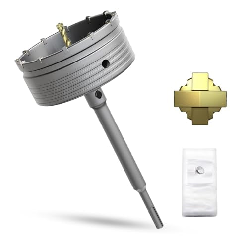 5-1/8" Concrete Hole Saw,130mm Masonry Hole Saw, with 220mm SDS Plus Shank Connecting Rod for Concrete Brick Cement Stone Wall Drilling Home Improvement - size: （5-1/8" 130mm）