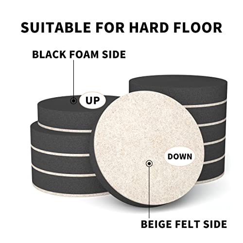Yelanon Felt Furniture Sliders 20 Pcs 2.5" Round for Hardwood & Tile - size: 20pcs 2.5"
