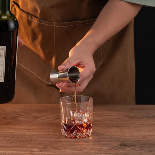 Briout 2Pcs Double Cocktail Jigger for Bartending, 1OZ & 1/2OZ, Flat Edge - color: Silver, size: Flat Edge-0.5oz/1oz-2PC