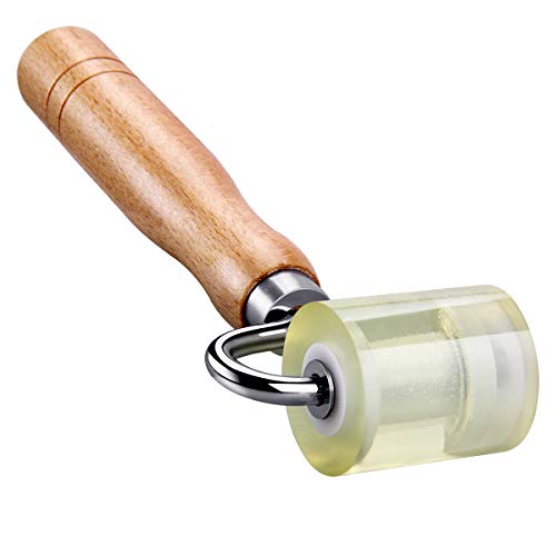 LUMITECO Auto Car Audio Sound Deadening Application Rolling Wheel Roller,Heat Abatement Mat Wallpaper PU Deadener Application Seam Roller - size: 1 PCS Wood Color Handle