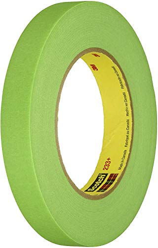 3M 233+ Masking Tape, 0.25" Width x 55M Length (1 roll)