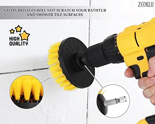 3 Pcs Drill Brush Attachments for Cleaning, Nylon 2/3.5/4 in Heads