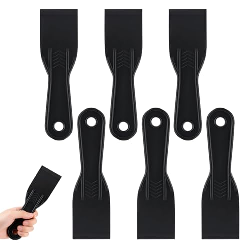 6Pcs Plastic Putty Knife Set, 2 Inch Plastic Putty Filler Knife Scraper, Spackle Tool Paint Scraper for Wall Repair, Wallpaper Removal