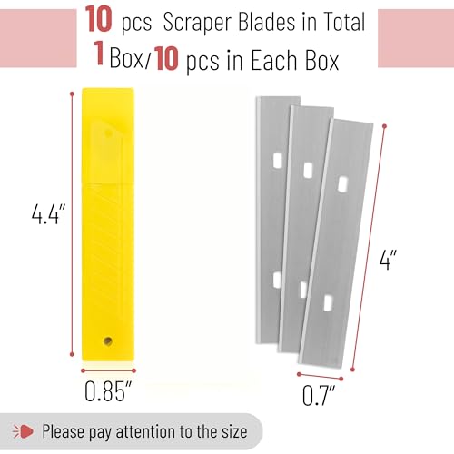 Bates- Replacement Scraper Blades, 4 Inch, 10 Pcs, Scraper Blades, Floor Scrapper Blade, Replacement Razor Blades, Carbon Steel Razor Blades, Paint Scraper Blades, 4 Inch Scraper Blades - size: 10 Pcs