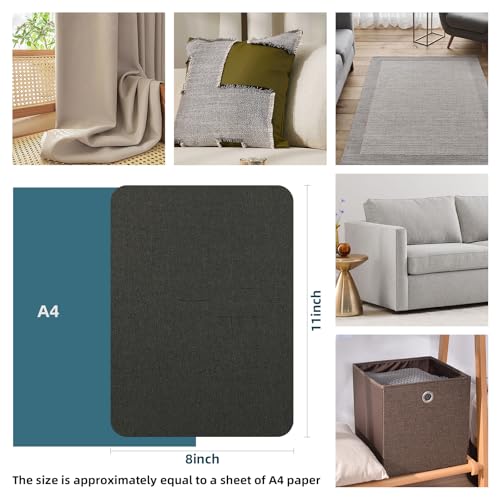WILDREEDS 2 Pcs 8 x11 Inch Linen Repair Patches, Self-Adhesive Fabric Patch for Sofas, Couch, Furniture,Tote Bags, Car Seats (Black-Grey) - color: Black-Grey
