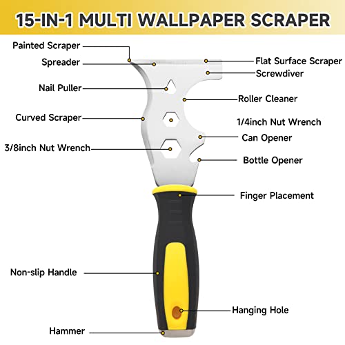 3Pcs Putty Knife Set,2"&4"Stainless Steel Scraper for Drywall&Wallpaper