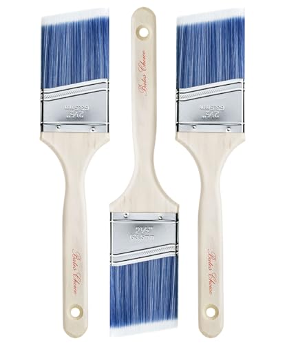 Bates- Paint Brushes, 2.5-Inch, 3 Pack, Treated Wood Handle, Angle Brushes for Wall and Furniture - color: Wood Handle Angle, size: 3 Pack, 2.5"