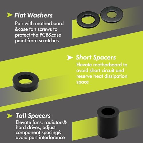 Universal TV Mount Screws Kit, M4 M5 M6 M8, Washers&Spacers, 72PCS, Black