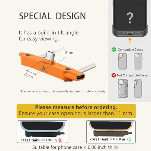 SIDEWAY Phone Charger 240W Silicone Cable with Detachable Stand - Universal Type-C, 90° Angle, 480Mbps Data Transfer Speed(orangeset-2Pcs) - color: orange-2pcs