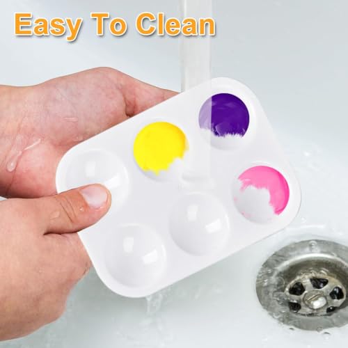 Plastic Round Paint Pallet Tray Painting Palettes Bulk 100Pcs