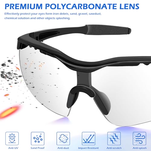 OXG Safety Glasses for Men Women, ANSI Z87 UV Protection Protective Eyewear - color: 24p-clear