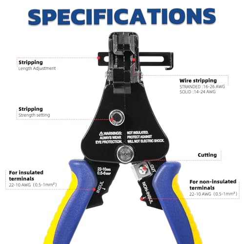 haisstronica 3 in 1 Automatic Wire Stripper, AWG 14-26, 7-Inch Tool