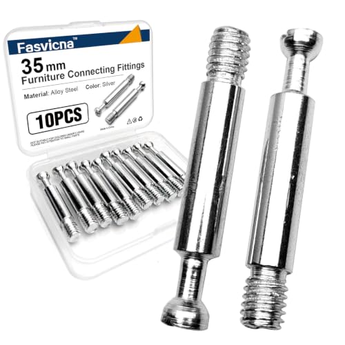 10PCS 35mm Cam Bolts for Furniture, Threaded Cam Connector Bolts - size: 35mm