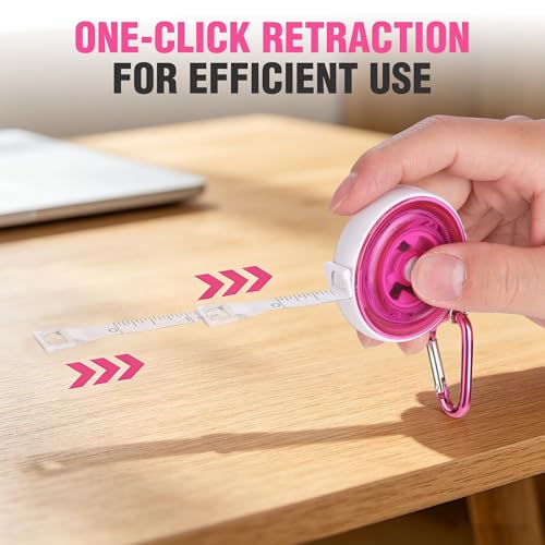 WORKPRO Soft Tape Measure, 60'' Retractable Measuring Tape for Body, Pink - color: Pink