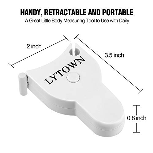 2PCS Body Tape Measure 60inch (150cm), Automatic Telescopic Tape Measure for Body Measurement & Weight Loss, Accurate for Tailor, Sewing, Fitness, Handcrafts, Clothes - color: white