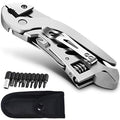 Multitool Wrench With 7 Tools/Pliers/Wire Cutter/Flat Screwdriver/Phillips Screwdriver/Portable Folding Multifunctional Adjustable Multi Purpose Stainless Steel Tool