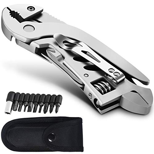 Multitool Wrench With 7 Tools/Pliers/Wire Cutter/Flat Screwdriver/Phillips Screwdriver/Portable Folding Multifunctional Adjustable Multi Purpose Stainless Steel Tool