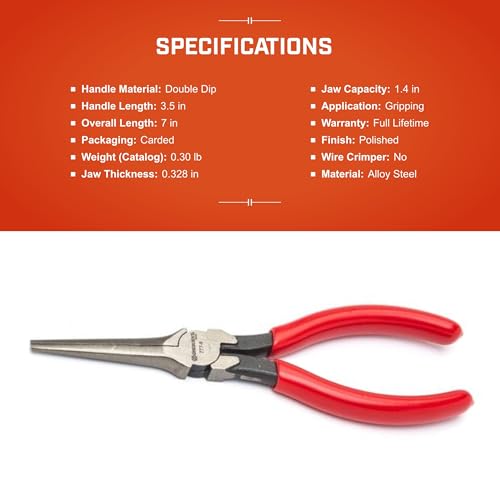 Crescent 7-15/32" Long Needle Nose Solid Joint Pliers | 7777CVN