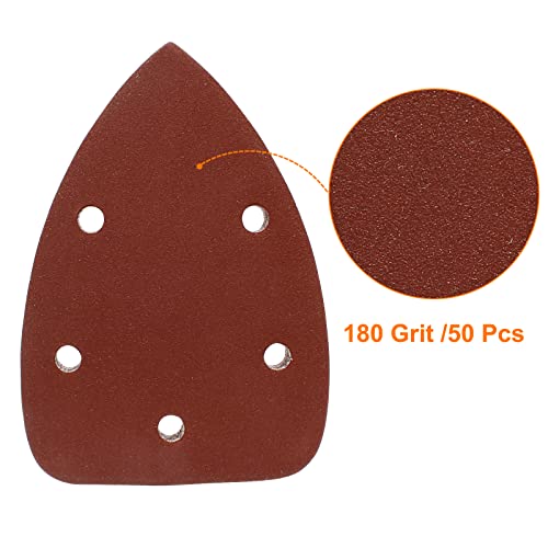 Mouse Detail Sander Sandpaper, 180 Grit, 50 Pcs - size: 180 Grit - 50 Pcs