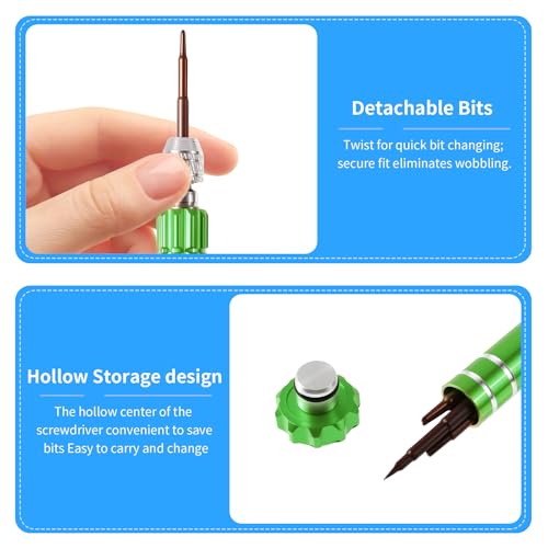 5 Set 5-in-1 Multi-bit Screwdriver Tool Set, S2 Steel, Green - color: Green, size: 5-in-1 green