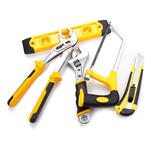 CARTMAN 218-Piece Household Tool Set, Yellow Home Repair Kit With Tool Case - style: 218 PC