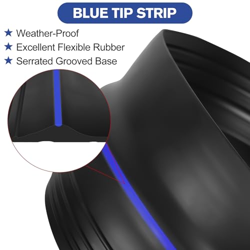 ToLanbbt 12Ft/3.7M Universal Garage Threshold Seal Strip with 300ml Black Sealant/Adhesive, Garage Door Bottom Weatherproof Strip Rubber DIY Weather Stripping Replacement (Black-Blue Line) - color: Black+Blue, size: 12 Ft (incl. 1 adhesive)