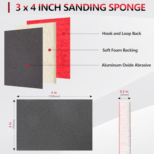 12 PCS Sanding Sponge Assortment, 180-3000 Grit Soft Sandpaper Block - style: 12Pcs MixGrit