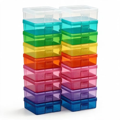 novelinks Plastic Small Storage Containers for Organizing, Mini Tote Box - color: 18 Pack Small -Color