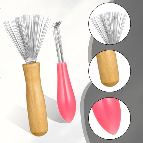 Comb and Brush Cleaner Tool Set, 5-Piece Comb Cleaner Set - Hair Brushes Cleaners Rake, Combs Cleaning Brush, Maintenance Hair Combs for Home and Salon Use Removing Hair-Dust